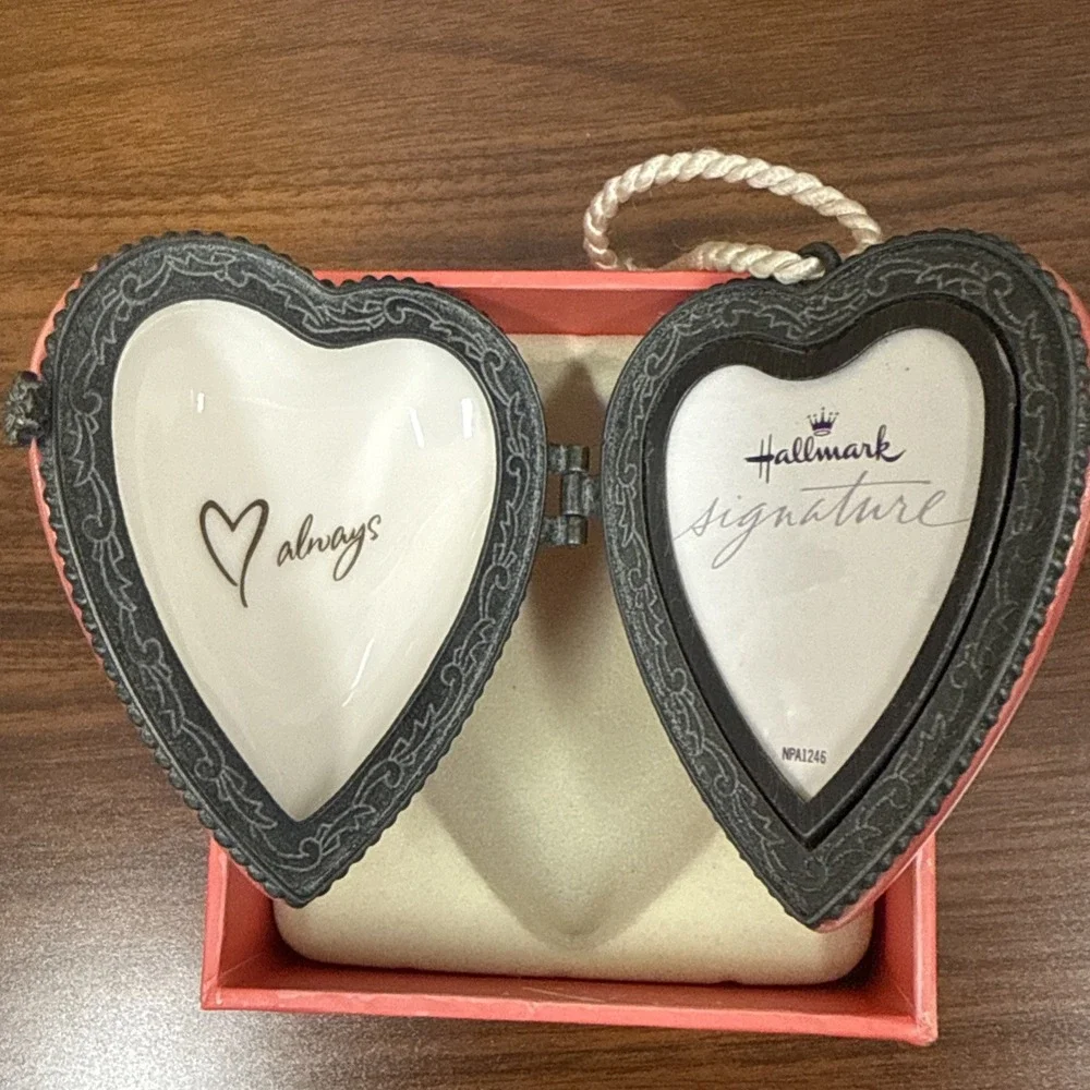 Hallmark HEART Photo Frame Pink Porcelain Signature Ornament  